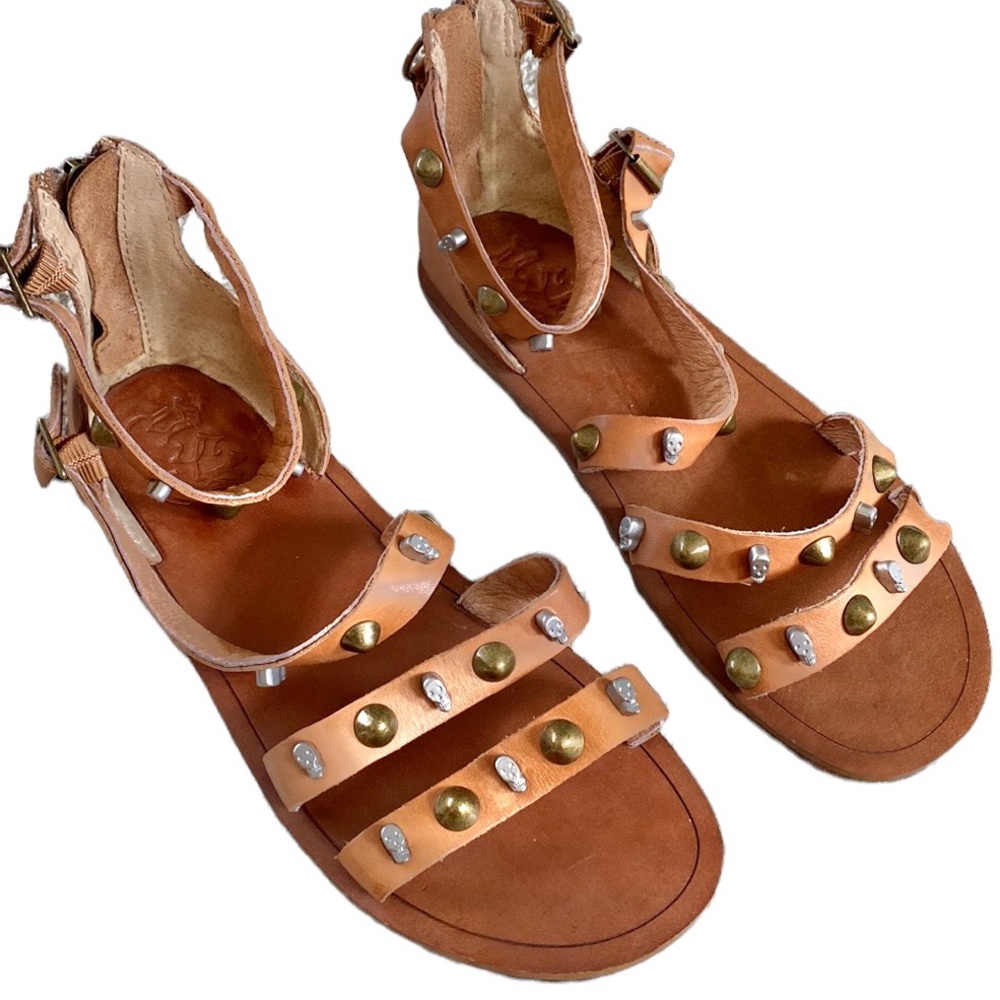 Ash Kids Girls Diabolo Caramel Studded Skeleton Skull Sandals 35 5 - Picture 4 of 11